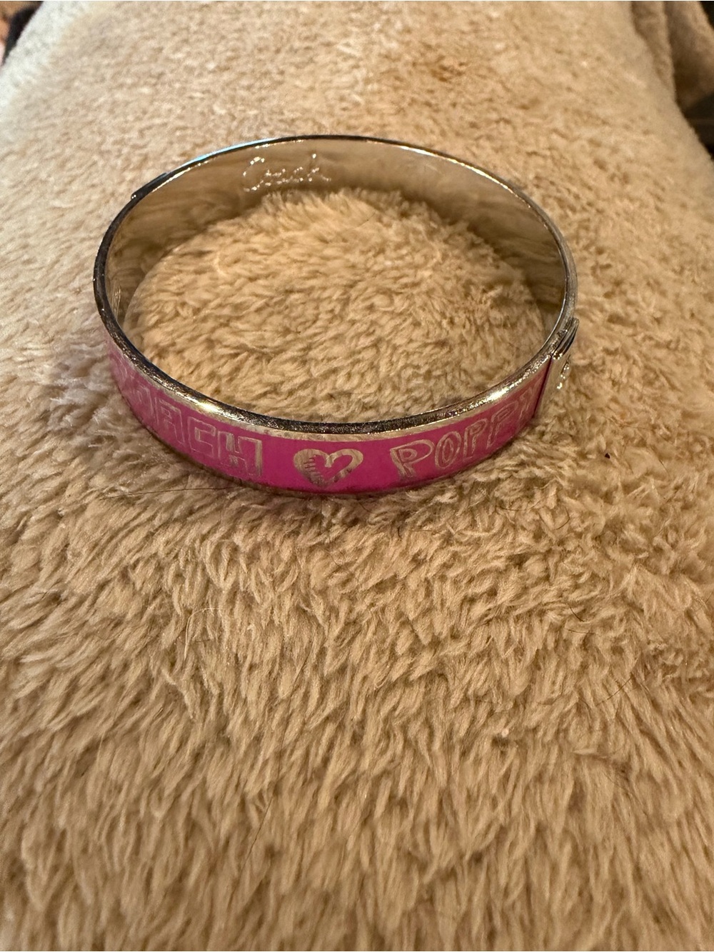 Coach poppy pink and silver bracelet